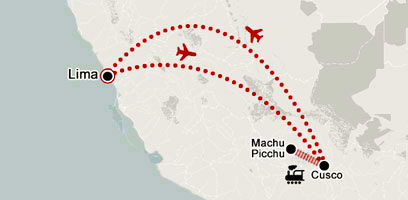Classic Machu Picchu Tour Package Map