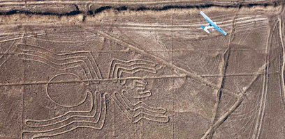 Nazca Lines Spider with Plane