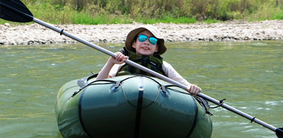 5 year old kid packrafting